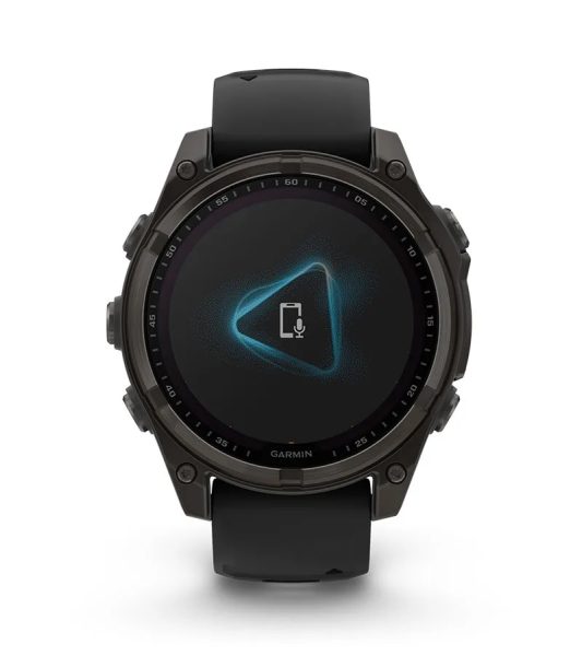 Умные часы Garmin Fenix 8, 47 мм, Solar, Sapphire Carbon Gray DLC Titanium with Black/Pebble Gray Silicone