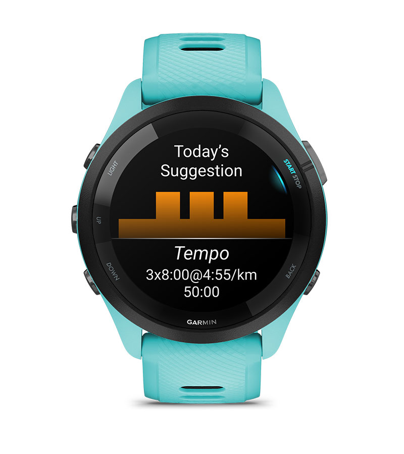 Умные часы Garmin Forerunner 265 черные с черно-серым ремешком